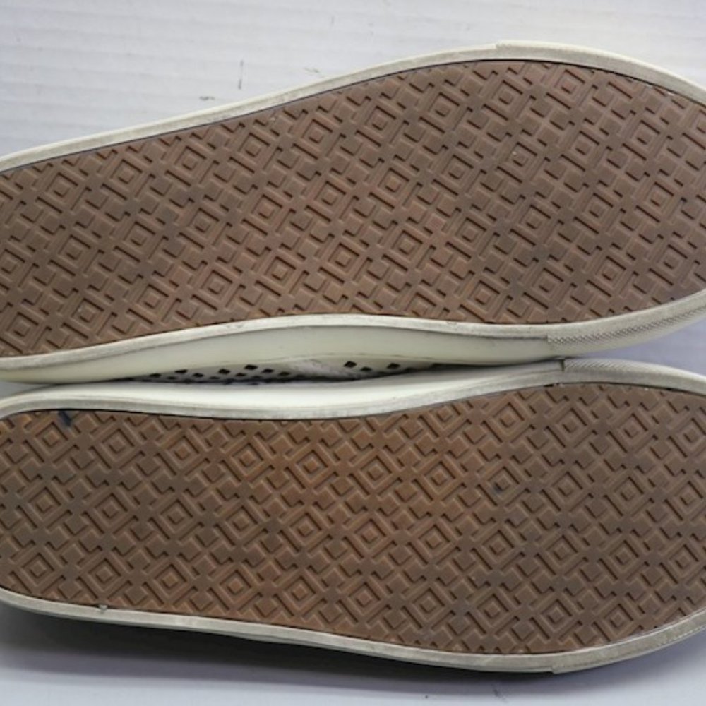 Tory Burch Jesse White Leather Perforated Casual  Slip on Shoes Sneakers 8 - Picture 8 of 9